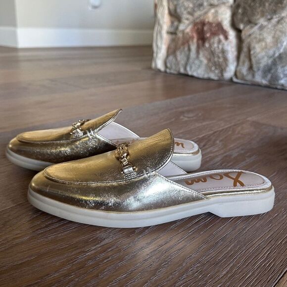 Sam Edelman KIRA BIT MULE in Amber Gold Leather - Picture 5 of 11